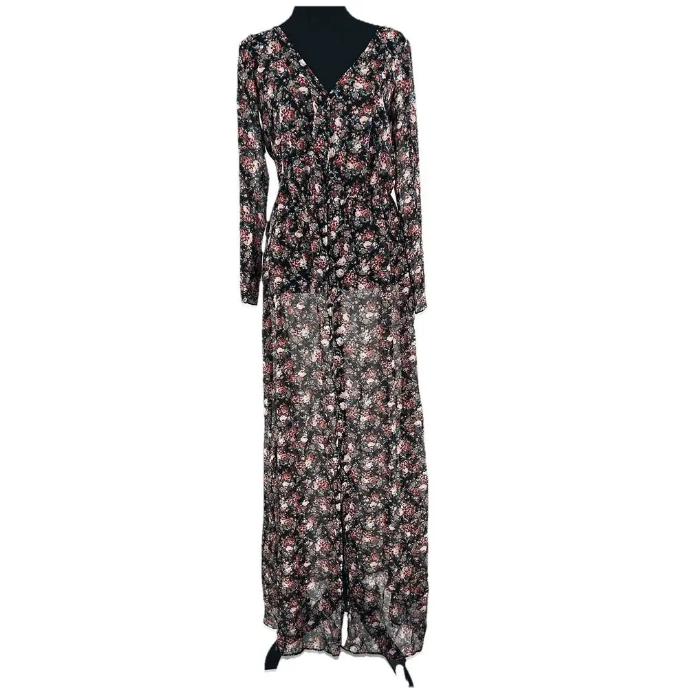 Zara Archive Moody Floral Front Slit Maxi Medium - Picture 3 of 12